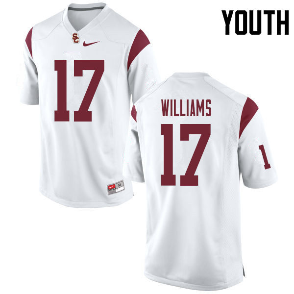 Youth #17 Chase Williams USC Trojans College Football Jerseys Sale-White
